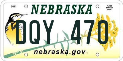 NE license plate DQY470