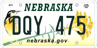 NE license plate DQY475