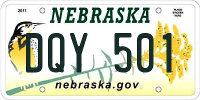 NE license plate DQY501