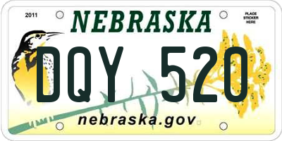 NE license plate DQY520