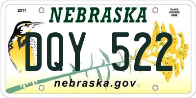 NE license plate DQY522