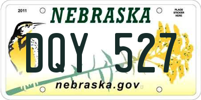 NE license plate DQY527