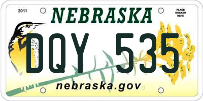 NE license plate DQY535