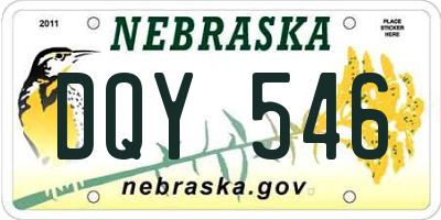 NE license plate DQY546