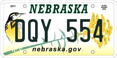 NE license plate DQY554