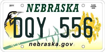 NE license plate DQY556