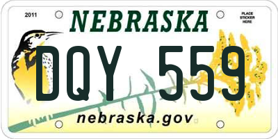NE license plate DQY559