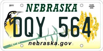 NE license plate DQY564