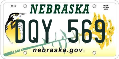 NE license plate DQY569