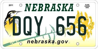 NE license plate DQY656
