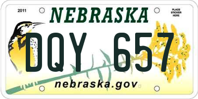 NE license plate DQY657