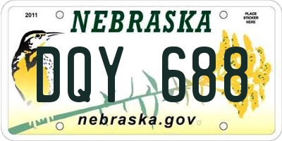 NE license plate DQY688