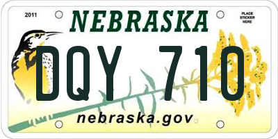NE license plate DQY710