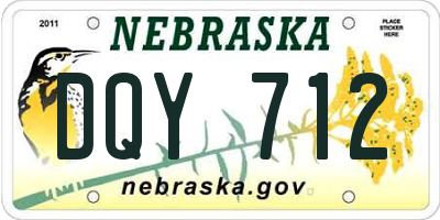 NE license plate DQY712