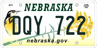 NE license plate DQY722