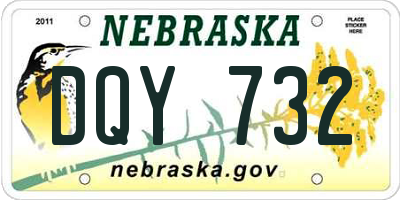 NE license plate DQY732