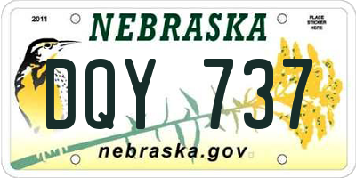 NE license plate DQY737