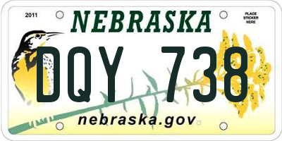 NE license plate DQY738