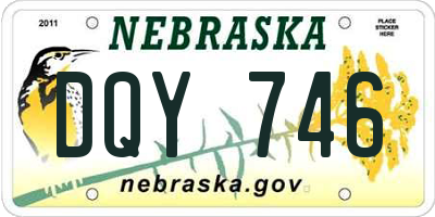 NE license plate DQY746