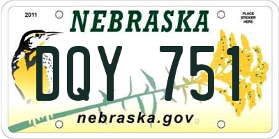 NE license plate DQY751