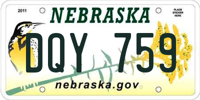 NE license plate DQY759