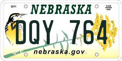 NE license plate DQY764