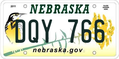 NE license plate DQY766