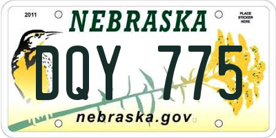 NE license plate DQY775