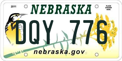 NE license plate DQY776