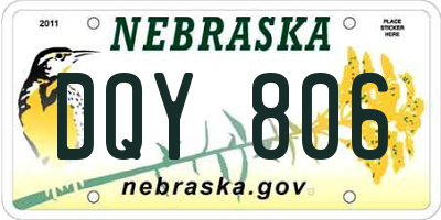 NE license plate DQY806