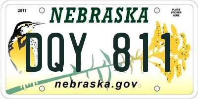 NE license plate DQY811