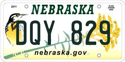 NE license plate DQY829