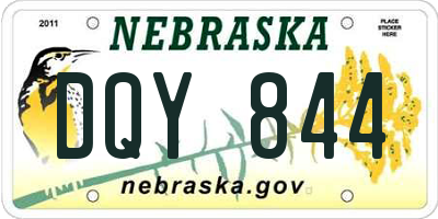 NE license plate DQY844
