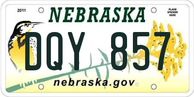 NE license plate DQY857