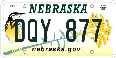 NE license plate DQY877