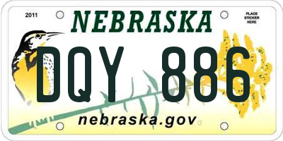 NE license plate DQY886