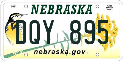 NE license plate DQY895