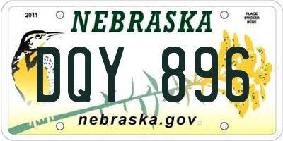 NE license plate DQY896