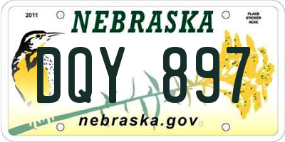NE license plate DQY897