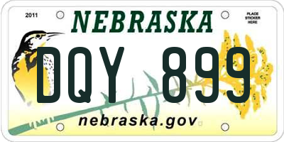 NE license plate DQY899