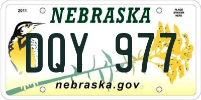 NE license plate DQY977