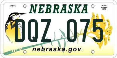 NE license plate DQZ075
