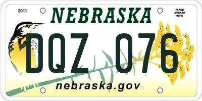 NE license plate DQZ076