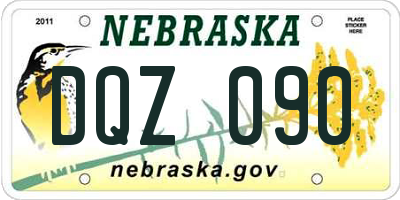 NE license plate DQZ090