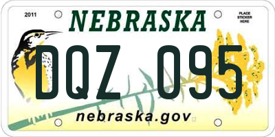 NE license plate DQZ095