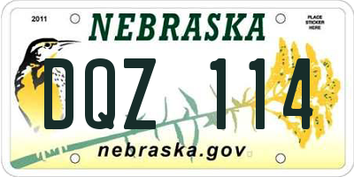 NE license plate DQZ114