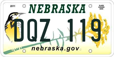 NE license plate DQZ119
