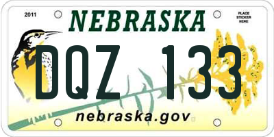 NE license plate DQZ133