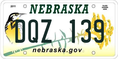 NE license plate DQZ139