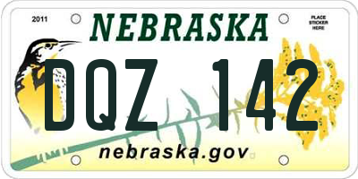 NE license plate DQZ142